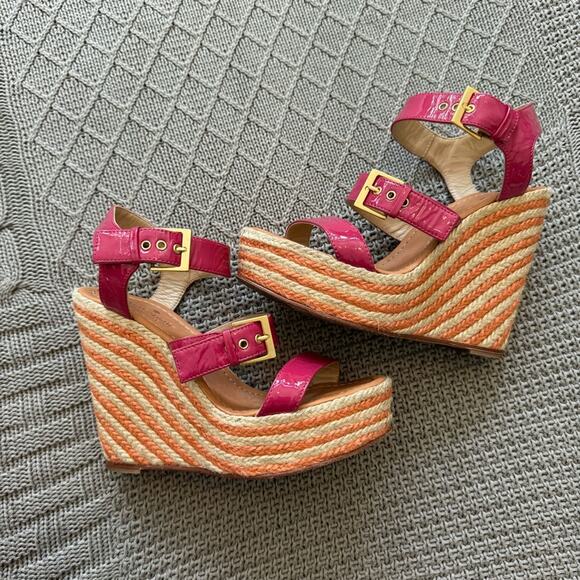 Kate Spade Pink Patent Wedges ~ 5.5 - Picture 1 of 8
